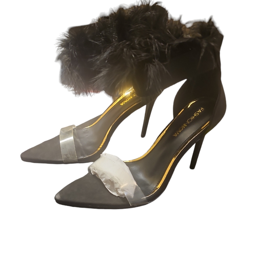 Feather Fashion Nova Heels BRAND NEW